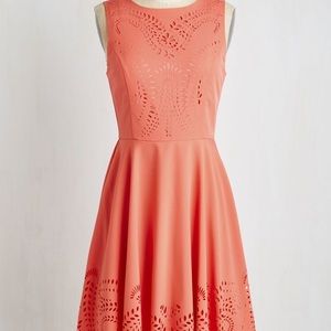 Modcloth Coral Sleeveless Dress